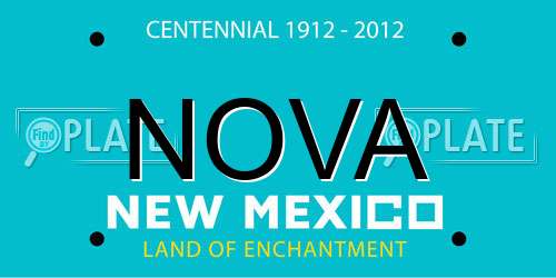 NOVA New Mexico License Plate