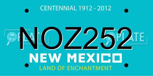 NOZ252 New Mexico License Plate