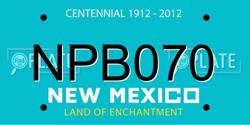 NPB070 New Mexico License Plate