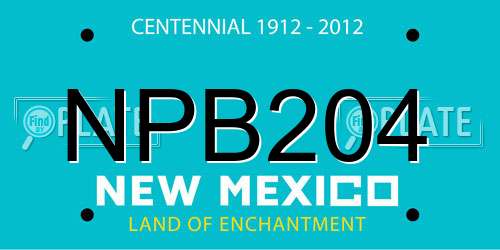 NPB204 New Mexico License Plate