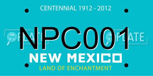 NPC001 New Mexico License Plate