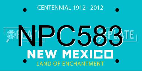 NPC583 New Mexico License Plate