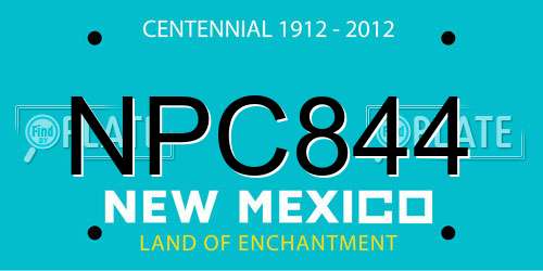 NPC844 New Mexico License Plate