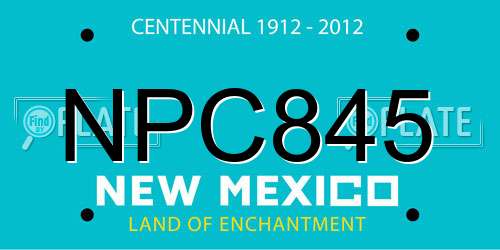 NPC845 New Mexico License Plate