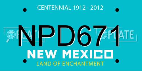 NPD671 New Mexico License Plate