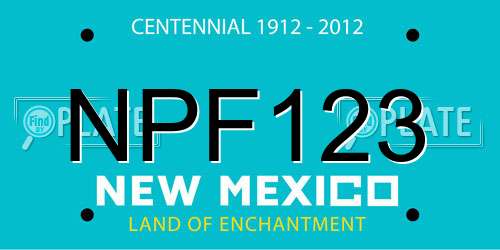 NPF123 New Mexico License Plate