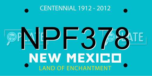 NPF378 New Mexico License Plate