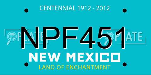 NPF451 New Mexico License Plate