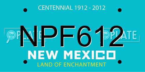 NPF612 New Mexico License Plate