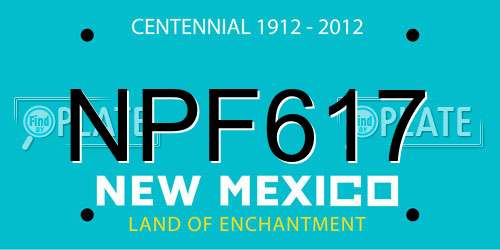 NPF617 New Mexico License Plate