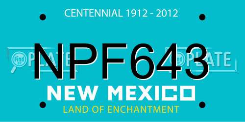 NPF643 New Mexico License Plate