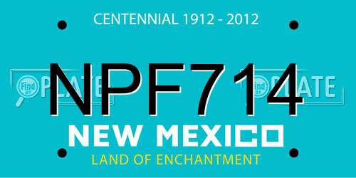 NPF714 New Mexico License Plate