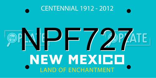 NPF727 New Mexico License Plate