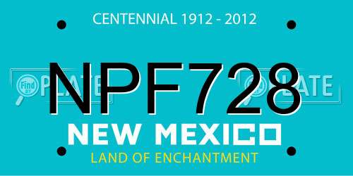 NPF728 New Mexico License Plate