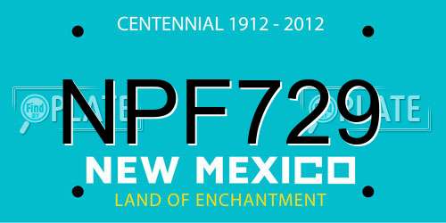 NPF729 New Mexico License Plate