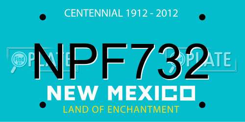 NPF732 New Mexico License Plate