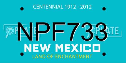 NPF733 New Mexico License Plate