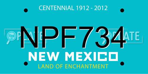 NPF734 New Mexico License Plate