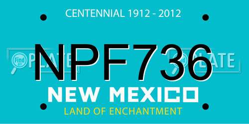 NPF736 New Mexico License Plate