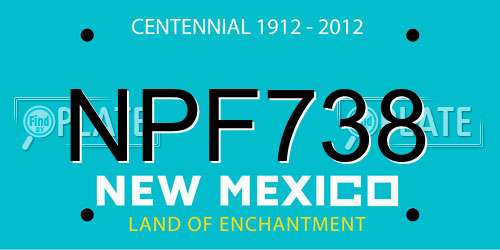 NPF738 New Mexico License Plate