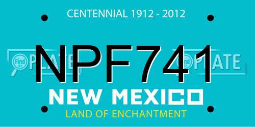 NPF741 New Mexico License Plate