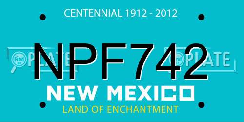 NPF742 New Mexico License Plate
