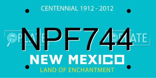 NPF744 New Mexico License Plate