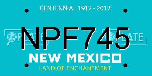 NPF745 New Mexico License Plate