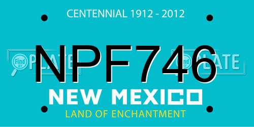 NPF746 New Mexico License Plate