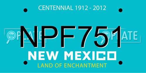 NPF751 New Mexico License Plate