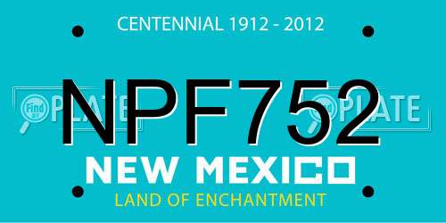 NPF752 New Mexico License Plate