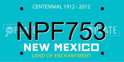 NPF753 New Mexico License Plate