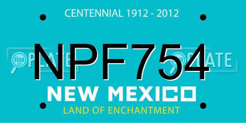 NPF754 New Mexico License Plate