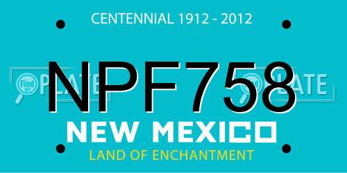 NPF758 New Mexico License Plate