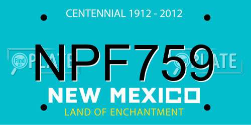 NPF759 New Mexico License Plate
