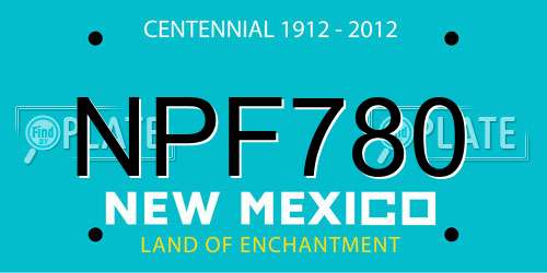NPF780 New Mexico License Plate