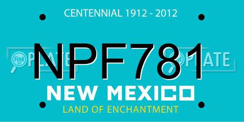 NPF781 New Mexico License Plate