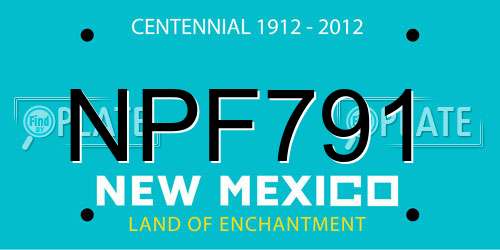 NPF791 New Mexico License Plate