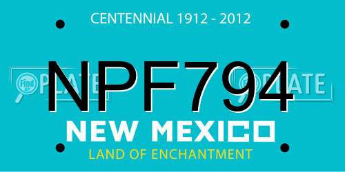 NPF794 New Mexico License Plate