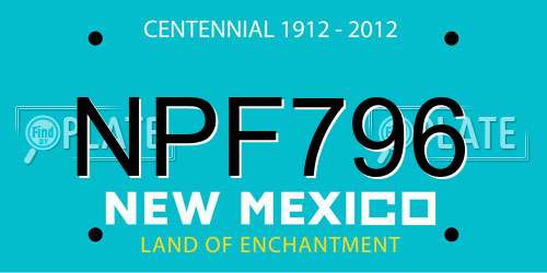 NPF796 New Mexico License Plate