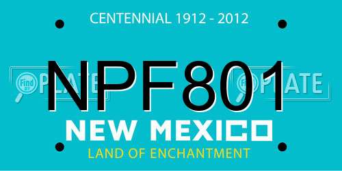 NPF801 New Mexico License Plate