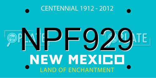 NPF929 New Mexico License Plate