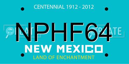 NPHF64 New Mexico License Plate