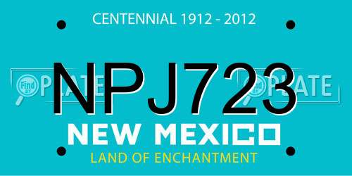 NPJ723 New Mexico License Plate