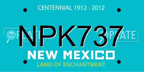 NPK737 New Mexico License Plate