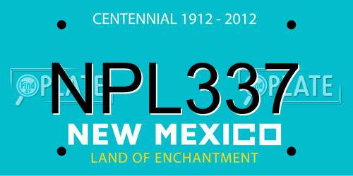 NPL337 New Mexico License Plate