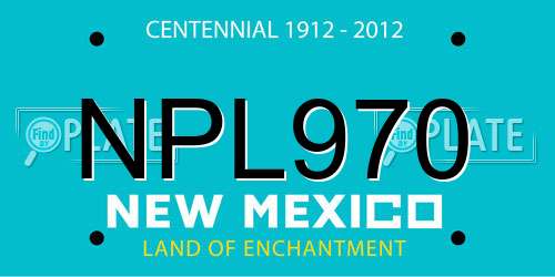 NPL970 New Mexico License Plate