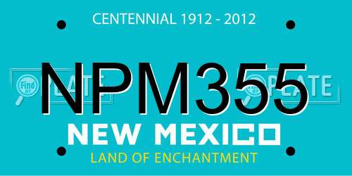 NPM355 New Mexico License Plate