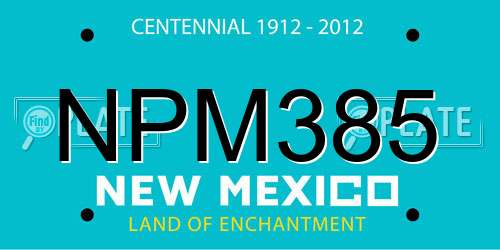 NPM385 New Mexico License Plate