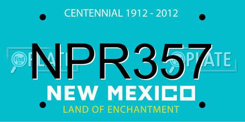 NPR357 New Mexico License Plate